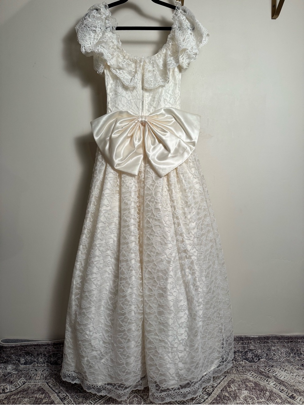 Gunne Sax Jessica McClintock Ivory Lace Ruffle Vintage Wedding Gown